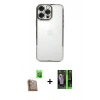 MARSİLYAN™- iPhone 16 Pro Max Kılıf Vadi Minimal - Şeffaf 360 Full Body Arka Koruyucu + Raze Metal Kamera Lens - CLTM