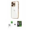 MARSİLYAN™- iPhone 16 Pro Max Kılıf Vadi Minimal - Şeffaf 360 Full Body Arka Koruyucu + Raze Metal Kamera Lens - BZ