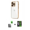MARSİLYAN™- iPhone 16 Pro Max Kılıf Vadi Minimal - Şeffaf 360 Full Body Arka Koruyucu + Raze Metal Kamera Lens - SH