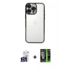 MARSİLYAN™- iPhone 16 Pro Max Kılıf Vadi Minimal - Şeffaf 360 Full Body Arka Koruyucu + Bilvis Titan Kamera Lens - TMGI