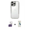 MARSİLYAN™- iPhone 16 Pro Max Kılıf Vadi Minimal - Şeffaf Pasifik Cam Ekran Koruyucu + Bilvis Titan Kamera Lens - SH