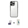 MARSİLYAN™- iPhone 16 Pro Max Kılıf Vadi Minimal - Şeffaf Pasifik Cam Ekran Koruyucu + Bilvis Titan Kamera Lens - TMGI
