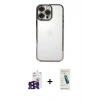 MARSİLYAN™- iPhone 16 Pro Max Kılıf Vadi Minimal - Şeffaf Pasifik Cam Ekran Koruyucu + Bilvis Titan Kamera Lens - SH