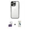 MARSİLYAN™- iPhone 16 Pro Max Kılıf Vadi Minimal - Şeffaf Pasifik Cam Ekran Koruyucu + Bilvis Titan Kamera Lens - SH