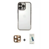 MARSİLYAN™- iPhone 16 Pro Max Kılıf Vadi Minimal - Şeffaf Pasifik Cam Ekran Koruyucu + Pers Alüminyum Kamera Lens - CLTM
