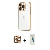 MARSİLYAN™- iPhone 16 Pro Max Kılıf Vadi Minimal - Şeffaf Pasifik Cam Ekran Koruyucu + Pers Alüminyum Kamera Lens - CLTM