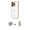 MARSİLYAN™- iPhone 16 Pro Max Kılıf Vadi Minimal - Şeffaf Pasifik Cam Ekran Koruyucu + Pers Alüminyum Kamera Lens - GI