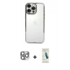 MARSİLYAN™- iPhone 16 Pro Max Kılıf Vadi Minimal - Şeffaf Pasifik Cam Ekran Koruyucu + Pers Alüminyum Kamera Lens - GI
