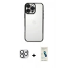 MARSİLYAN™- iPhone 16 Pro Max Kılıf Vadi Minimal - Şeffaf Pasifik Cam Ekran Koruyucu + Pers Alüminyum Kamera Lens - GI