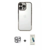 MARSİLYAN™- iPhone 16 Pro Max Kılıf Vadi Minimal - Şeffaf Pasifik Cam Ekran Koruyucu + Pers Alüminyum Kamera Lens - GI