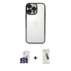 MARSİLYAN™- iPhone 16 Pro Max Kılıf Vadi Minimal - Şeffaf Pasifik Cam Ekran Koruyucu + Bilvis Titan Kamera Lens - GS