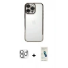 MARSİLYAN™- iPhone 16 Pro Max Kılıf Vadi Minimal - Şeffaf Pasifik Cam Ekran Koruyucu + Pers Alüminyum Kamera Lens - GS
