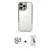 MARSİLYAN™- iPhone 16 Pro Max Kılıf Vadi Minimal - Şeffaf Pasifik Cam Ekran Koruyucu + Pers Alüminyum Kamera Lens - GS