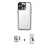 MARSİLYAN™- iPhone 16 Pro Max Kılıf Vadi Minimal - Şeffaf Pasifik Cam Ekran Koruyucu + Pers Alüminyum Kamera Lens - GS