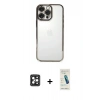 MARSİLYAN™- iPhone 16 Pro Max Kılıf Vadi Minimal - Şeffaf Pasifik Cam Ekran Koruyucu + PVD Metal Kamera Lens - SH