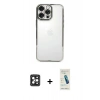 MARSİLYAN™- iPhone 16 Pro Max Kılıf Vadi Minimal - Şeffaf Pasifik Cam Ekran Koruyucu + PVD Metal Kamera Lens - SH