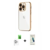 MARSİLYAN™- iPhone 16 Pro Max Kılıf Vadi Minimal - Şeffaf Pasifik Cam Ekran Koruyucu + Raze Metal Kamera Lens - BZ