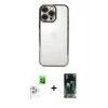 MARSİLYAN™- iPhone 16 Pro Max Kılıf Vadi Minimal - Siyah 360 Mat Full Body Arka Koruyucu + Beyaz Raze Metal Kamera Lens