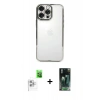 MARSİLYAN™- iPhone 16 Pro Max Kılıf Vadi Minimal - Siyah 360 Mat Full Body Arka Koruyucu + Beyaz Raze Metal Kamera Lens