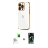 MARSİLYAN™- iPhone 16 Pro Max Kılıf Vadi Minimal - Siyah 360 Mat Full Body Arka Koruyucu + Beyaz Raze Metal Kamera Lens