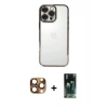 MARSİLYAN™- iPhone 16 Pro Max Kılıf Vadi Minimal - Siyah 360 Mat Full Body Arka Koruyucu + Pers Alüminyum Kamera Lens - CLTM