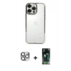 MARSİLYAN™- iPhone 16 Pro Max Kılıf Vadi Minimal - Siyah 360 Mat Full Body Arka Koruyucu + Pers Alüminyum Kamera Lens - GI