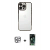 MARSİLYAN™- iPhone 16 Pro Max Kılıf Vadi Minimal - Siyah 360 Mat Full Body Arka Koruyucu + Pers Alüminyum Kamera Lens - GI