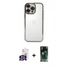 MARSİLYAN™- iPhone 16 Pro Max Kılıf Vadi Minimal - Siyah 360 Mat Full Body Arka Koruyucu + Gümüş Bilvis Titan Kamera Lens