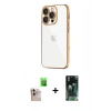 MARSİLYAN™- iPhone 16 Pro Max Kılıf Vadi Minimal - Siyah 360 Mat Full Body Arka Koruyucu + Raze Metal Kamera Lens - NLGY