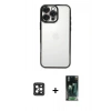 MARSİLYAN™- iPhone 16 Pro Max Kılıf Vadi Minimal - Siyah 360 Mat Full Body Arka Koruyucu + PVD Metal Kamera Lens - SH