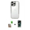 MARSİLYAN™- iPhone 16 Pro Max Kılıf Vadi Minimal - Siyah 360 Mat Full Body Arka Koruyucu + Raze Metal Kamera Lens - CLTM