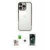 MARSİLYAN™- iPhone 16 Pro Max Kılıf Vadi Minimal - Siyah 360 Mat Full Body Arka Koruyucu + Raze Metal Kamera Lens - NLGY