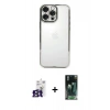 MARSİLYAN™- iPhone 16 Pro Max Kılıf Vadi Minimal - Siyah 360 Mat Full Body Arka Koruyucu + Bilvis Titan Kamera Lens - TMGI