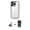MARSİLYAN™- iPhone 16 Pro Max Kılıf Vadi Minimal - Siyah 360 Mat Full Body Arka Koruyucu + Bilvis Titan Kamera Lens - TMGI