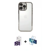 MARSİLYAN™- iPhone 16 Pro Max Kılıf Vadi Minimal - Siyah 3D Antistatik Cam Ekran Koruyucu + Bilvis Titan Kamera Lens - SH