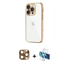 MARSİLYAN™- iPhone 16 Pro Max Kılıf Vadi Minimal - Siyah 3D Antistatik Cam Ekran Koruyucu + Pers Alüminyum Kamera Lens - CLTM