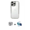 MARSİLYAN™- iPhone 16 Pro Max Kılıf Vadi Minimal - Siyah 3D Antistatik Cam Ekran Koruyucu + Pers Alüminyum Kamera Lens - GI