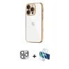 MARSİLYAN™- iPhone 16 Pro Max Kılıf Vadi Minimal - Siyah 3D Antistatik Cam Ekran Koruyucu + Pers Alüminyum Kamera Lens - GI