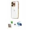 MARSİLYAN™- iPhone 16 Pro Max Kılıf Vadi Minimal - Siyah 3D Antistatik Cam Ekran Koruyucu + Raze Metal Kamera Lens - CLTM