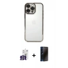 MARSİLYAN™- iPhone 16 Pro Max Kılıf Vadi Minimal - Siyah 3D Antistatik Hayalet Cam Ekran Koruyucu + Bilvis Titan Kamera Lens - TMGI