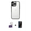 MARSİLYAN™- iPhone 16 Pro Max Kılıf Vadi Minimal - Siyah 3D Antistatik Hayalet Cam Ekran Koruyucu + Bilvis Titan Kamera Lens - SH