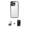 MARSİLYAN™- iPhone 16 Pro Max Kılıf Vadi Minimal - Siyah 3D Antistatik Hayalet Cam Ekran Koruyucu + Bilvis Titan Kamera Lens - TMGI
