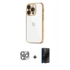 MARSİLYAN™- iPhone 16 Pro Max Kılıf Vadi Minimal - Siyah 3D Antistatik Hayalet Cam Ekran Koruyucu + Pers Alüminyum Kamera Lens - GI
