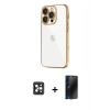 MARSİLYAN™- iPhone 16 Pro Max Kılıf Vadi Minimal - Siyah 3D Antistatik Hayalet Cam Ekran Koruyucu + PVD Metal Kamera Lens - SH