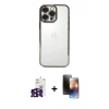 MARSİLYAN™- iPhone 16 Pro Max Kılıf Vadi Minimal - Siyah 3D Antistatik Mat Seramik Nano Ekran Koruyucu + Bilvis Titan Kamera Lens - SH