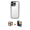 MARSİLYAN™- iPhone 16 Pro Max Kılıf Vadi Minimal - Siyah 3D Antistatik Mat Seramik Nano Ekran Koruyucu + Pers Alüminyum Kamera Lens - CLTM