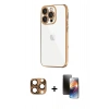 MARSİLYAN™- iPhone 16 Pro Max Kılıf Vadi Minimal - Siyah 3D Antistatik Mat Seramik Nano Ekran Koruyucu + Pers Alüminyum Kamera Lens - CLTM