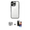 MARSİLYAN™- iPhone 16 Pro Max Kılıf Vadi Minimal - Siyah 3D Antistatik Mat Seramik Nano Ekran Koruyucu + Pers Alüminyum Kamera Lens - GI