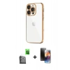 MARSİLYAN™- iPhone 16 Pro Max Kılıf Vadi Minimal - Siyah 3D Antistatik Mat Seramik Nano Ekran Koruyucu + Siyah Raze Metal Kamera Lens