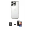 MARSİLYAN™- iPhone 16 Pro Max Kılıf Vadi Minimal - Siyah 3D Antistatik Mat Seramik Nano Ekran Koruyucu + PVD Metal Kamera Lens - SH